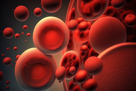 red bubble background. color bubbles. bubble background. blood cells. Generative AIの素材