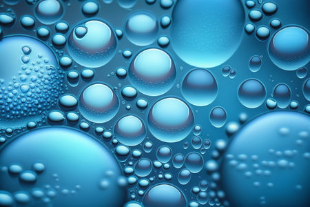Blue pearl background. color bubbles. Pearl background. Generative AI.の素材