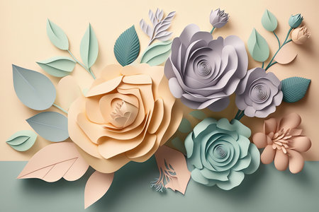 rose flower background. Beautiful pink rose close up. Generative AI.の素材