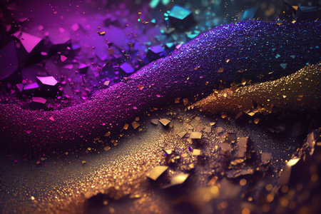 Background filled with shiny red glitter. glitter background. Generative AI.の素材