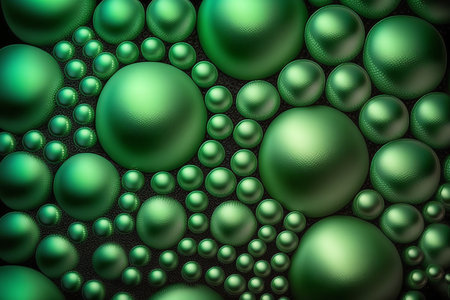Green pearl background. color bubbles. Pearl background. Generative AI.の素材