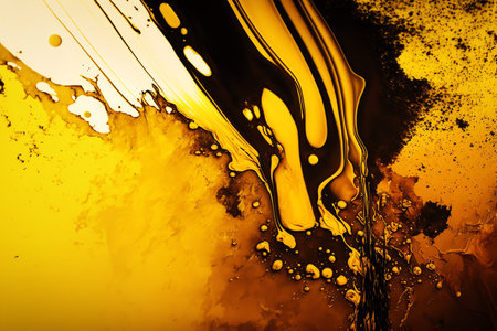Oil splash background. Color oil bubbles. oil background. Generative AI.の素材