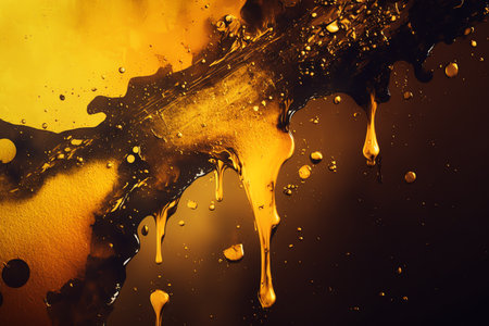 Oil splash background. Color oil bubbles. oil background. Generative AI.の素材
