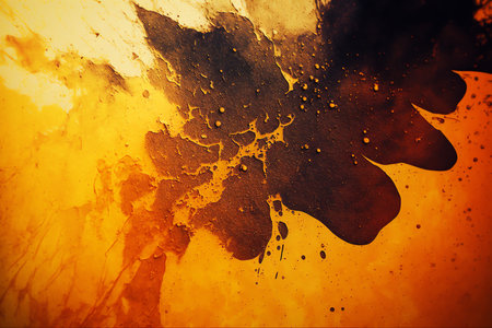 Oil splash background. Color oil bubbles. oil background. Generative AI.の素材