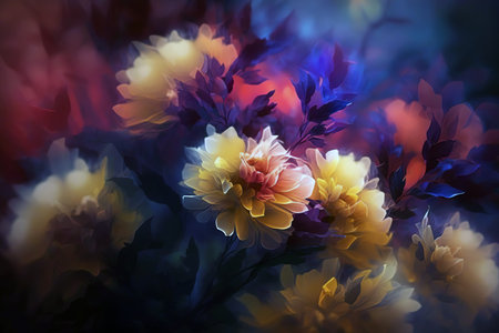 Flower Bokeh for background. Blurry Flower for Background. Generative AI.の素材