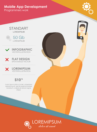 Taking Selfie fashion trend. mobile app for photos. Selfie Design Element vectorのイラスト素材