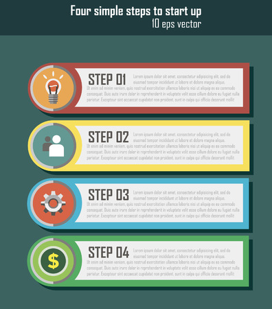 UI for start up. 1 2 3 4 step. flat infographic. UI for appのイラスト素材
