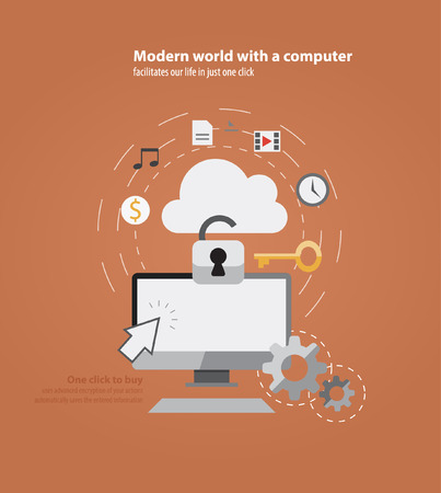 cloud service infographic flatのイラスト素材