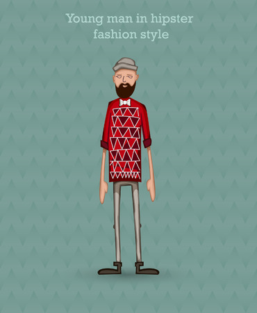hipster man fashionable lookのイラスト素材