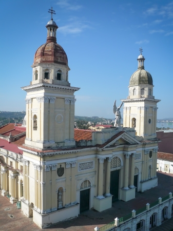 Cathedral de Nuestra Seora de la Asunci³n on the main market in Santiago de Cubaの写真素材
