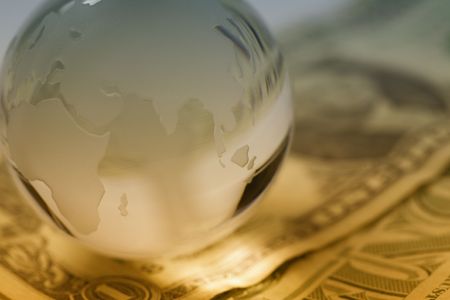 Globe and american dollarの写真素材