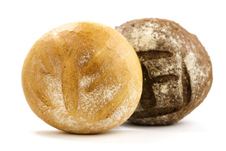 loaves of bread isolated over white background