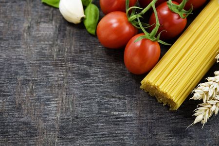 Symbolic arrangement of the Italian cuisineの写真素材