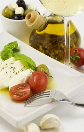 italian tomato mozarella close upの写真素材
