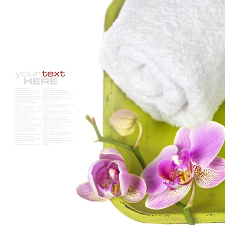 Orchid Spa Composition- Spa and healthcare concept (with easy removable sample text)の写真素材