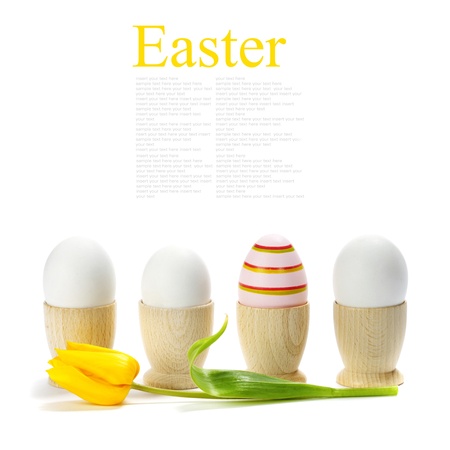 Easter composition over white  (with easy removable text )の写真素材