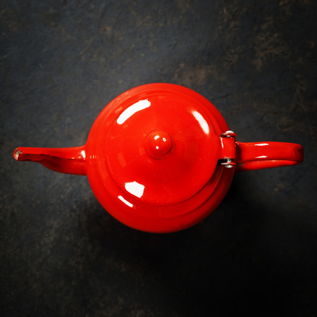 Vintage Teapot on dark backgroundの写真素材