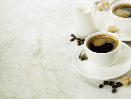 Fresh coffee with several ingredientsの写真素材