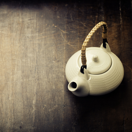 Image of traditional eastern teapot on rustic backgroundの写真素材