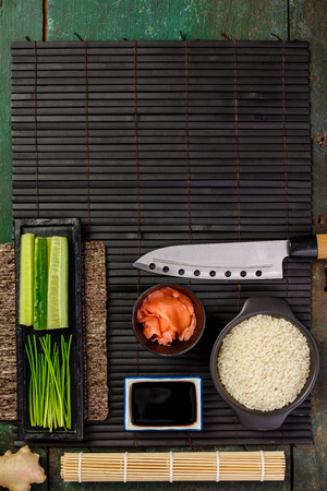 Traditional sushi ingredientsの写真素材