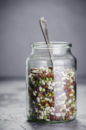 Legumes - lentils, chickpeas, beans and green peasの写真素材