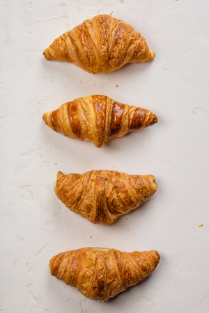 Fresh Croissants, flat layの写真素材