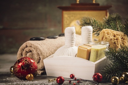 Christmas SPA compositionの写真素材