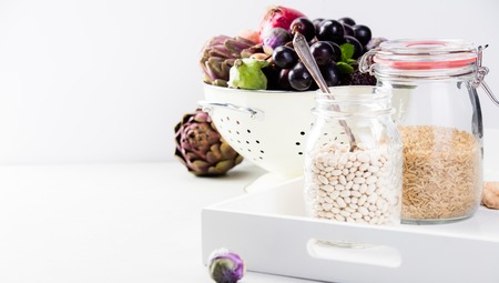 Healthy food concept on whiteの写真素材