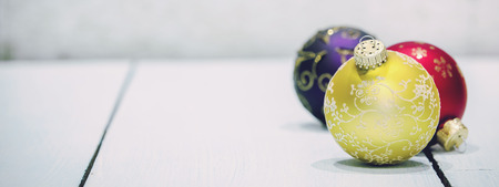 Various christmas tree baublesの写真素材