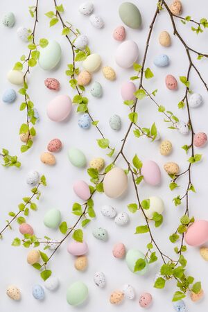 Easter composition on whiteの写真素材