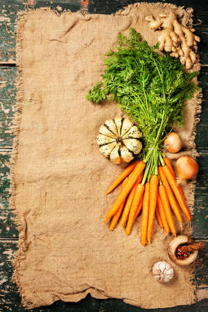 Healthy food cooking background, space for your textの写真素材