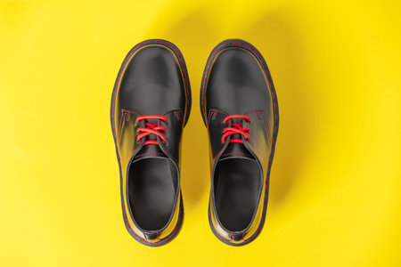 Stylish black leather shoes