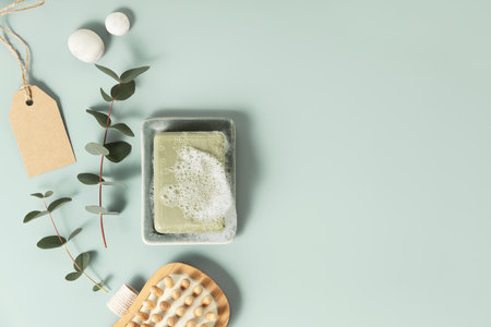 Natural skin care products. Zero waste, eco-friendly bathroom and spa accessoriesの写真素材