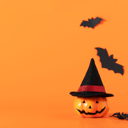 Halloween background with decorations and space for text