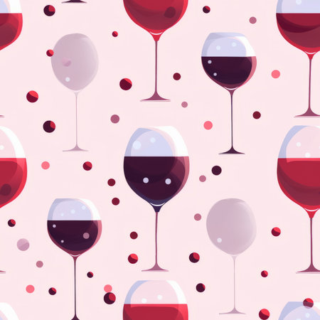 Red wine seamless pattern. Repetitive red wine background for wine tasting, festival, brandingの写真素材