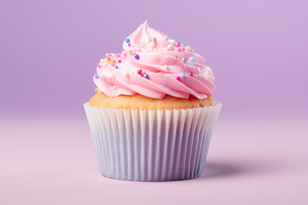 Delicious Cupcakes for party on blurred backgroundの写真素材