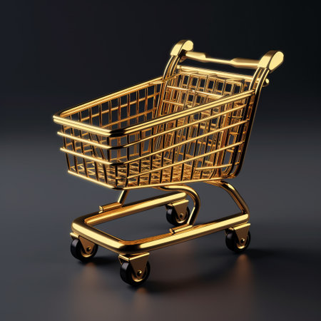 miniature shopping cart close up, offers, promotions, sale concept.の素材