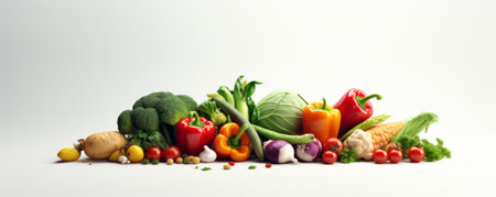 banner with a variety of vegetablesの素材