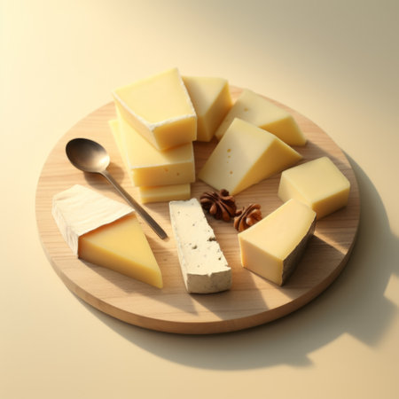 Assortment of cheese with fruits and nuts. Assorted cheeses Camembert, Brie, Parmesan blue cheese, goatの素材