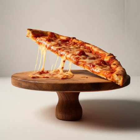 Delicious Slice of italian pizza close upの素材