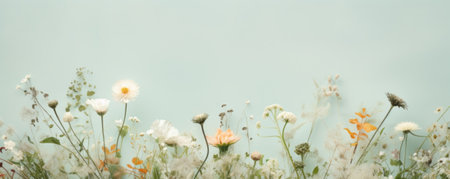 Grass And wild Flowers At Late Summer bannerの素材