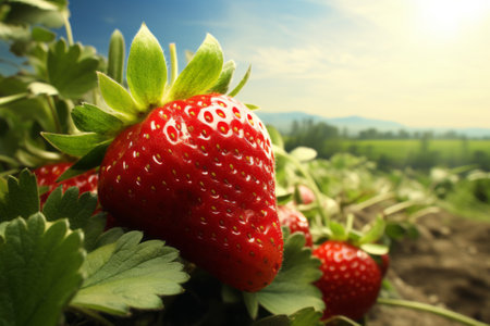 Close up of fresh ripe strawberriesの素材