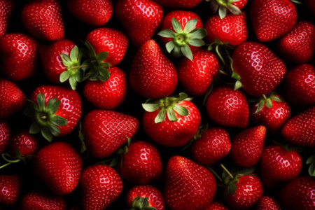 Close up of fresh ripe strawberriesの素材