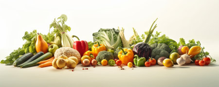 banner with a variety of vegetablesの素材