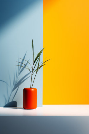 Minimal composition with pop art aesthetic, colorful still lifeの素材