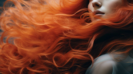 Beautiful woman with multi-colored hair, artistic banner. Concept of beauty, art, fashion, hair style and professional coloringの素材