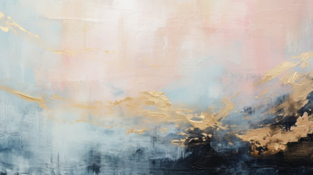Closeup of abstract rough art painting texture, Pastel pink,blue,black and goldの素材