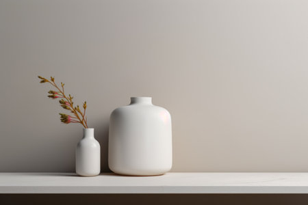 Minimal scene of empty podium display for showcase product, space for text or productの素材