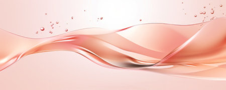 Abstract fluid shapes composition. Modern peach wave background with liquid and splashes, organic shapes.の素材