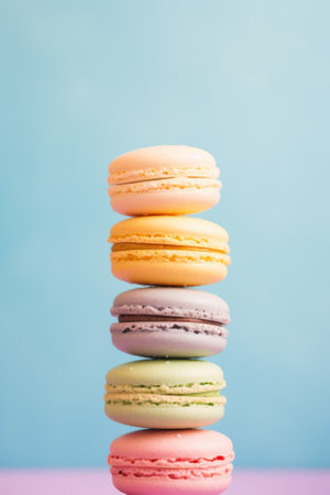 Vintage pastel colored French macaroons or macarons.の素材